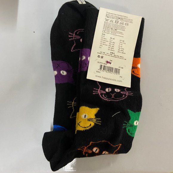 HAPPY SOCKS - Women's Cat Print Sock (One Pair) Brand New with Tag - Picture 3 of 3